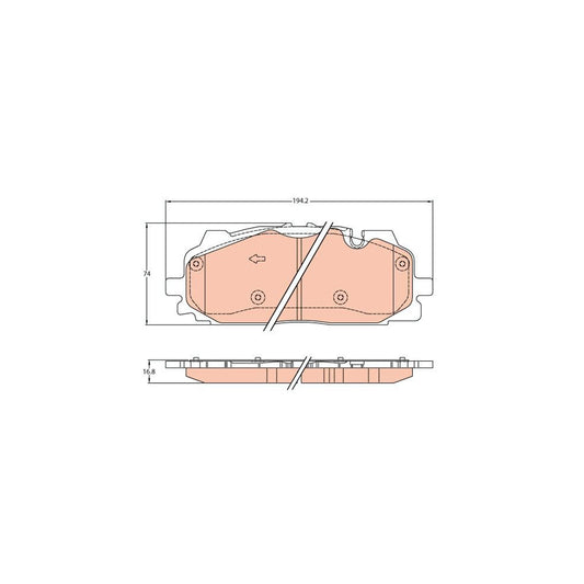 TRW Gdb2158 Brake Pad Set Prepared For Wear Indicator