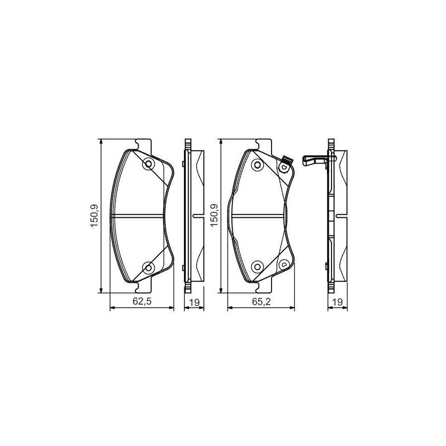 Bosch 0986495106 Brake Pad Set With Acoustic Wear Warning With Anti Squeak Plate With Mounting Manual BP1570