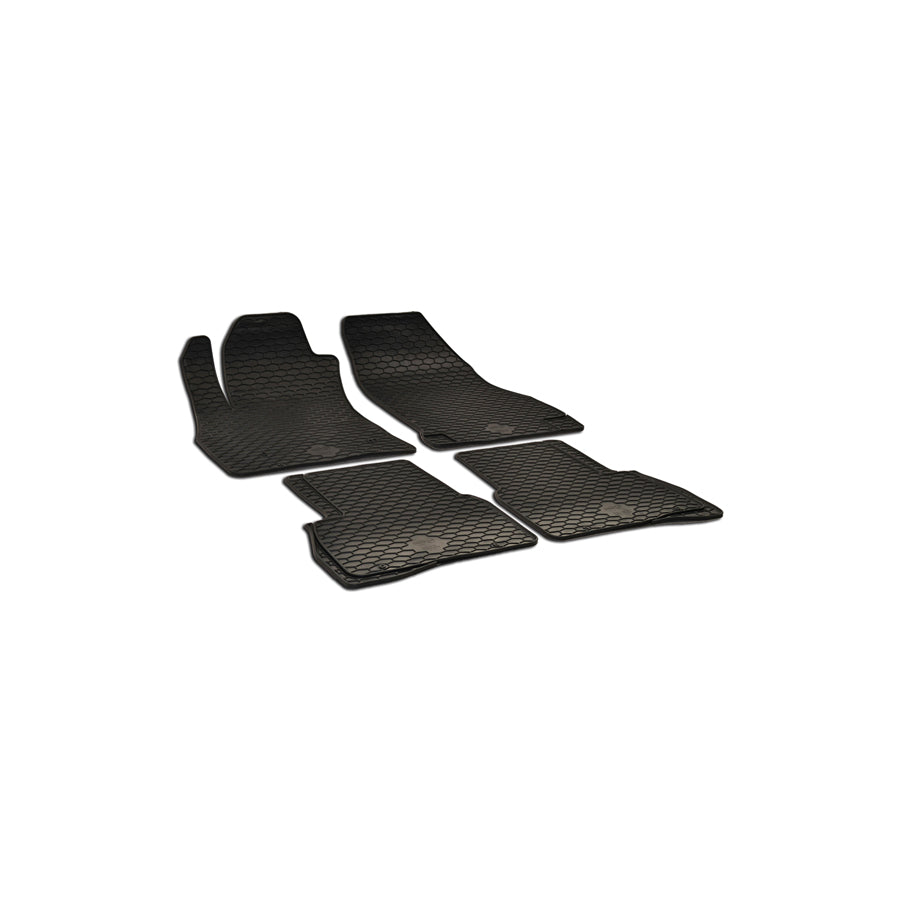 WALSER 50669 Floor mat set for FIAT DOBLO Elastomer, Front and Rear, Quantity: 4, Black