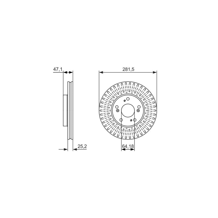 BOSCH 0 986 479 781 Brake Disc Vented Oiled High carbon with bolts screws