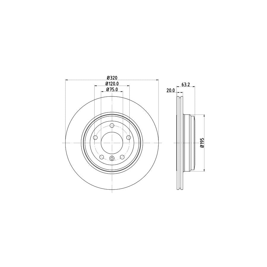 HELLA PRO 8DD 355 109 941 Brake Disc Externally Vented Coated without wheel hub without wheel studs