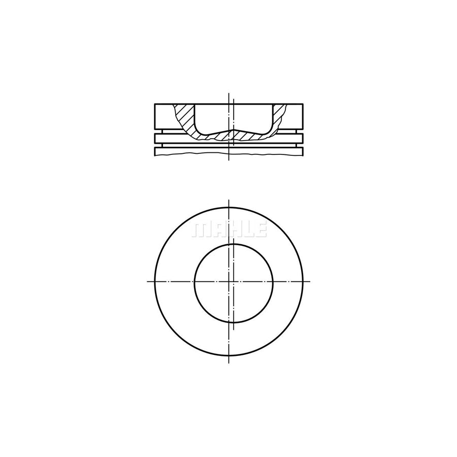 MAHLE ORIGINAL 014 36 02 Piston 107,44 mm, with piston ring carrier, without cooling duct