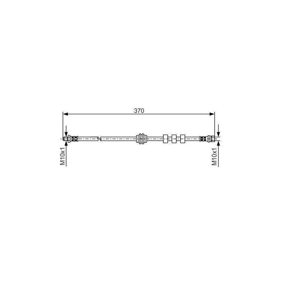 BOSCH 1 987 476 886 Brake Hose for FORD FOCUS 342Mm M10X1 