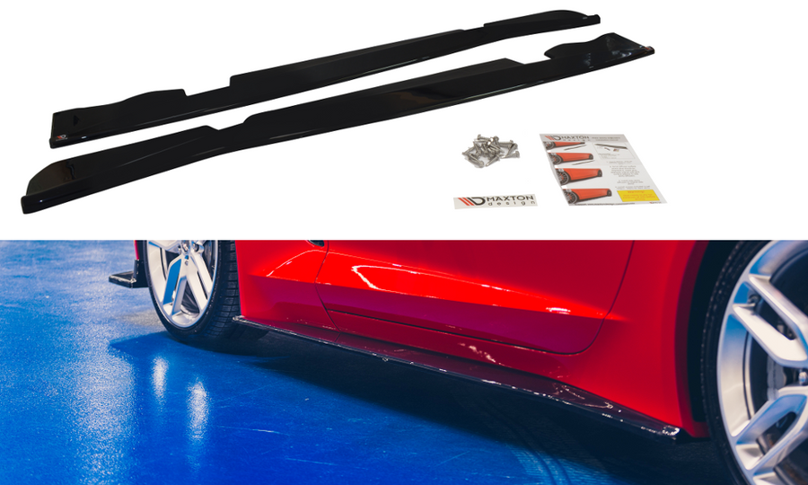 Maxton Design CH-CO-C7-SD1+SD1RT Side Skirts Diffusers Chevrolet Corvette C7 | Duco Car Parts UK Car Parts