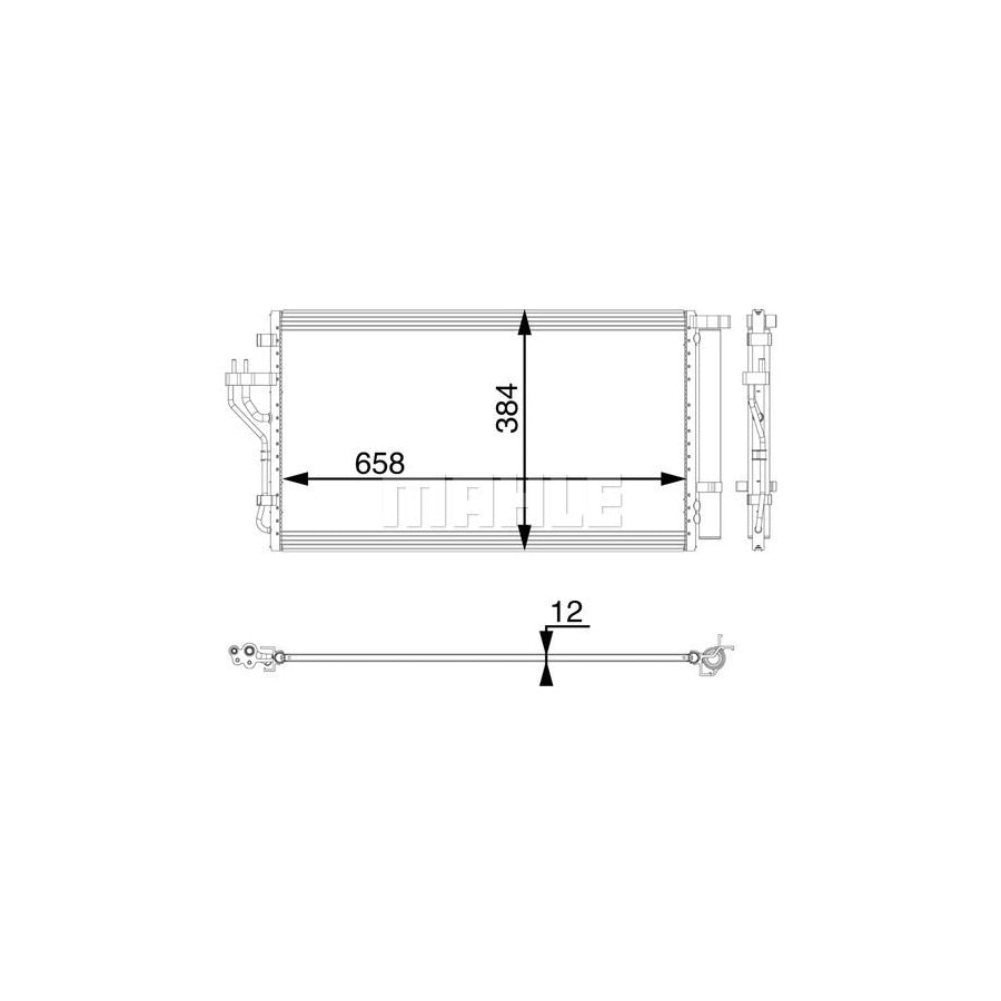 MAHLE ORIGINAL AC 56 000P Air conditioning condenser with dryer