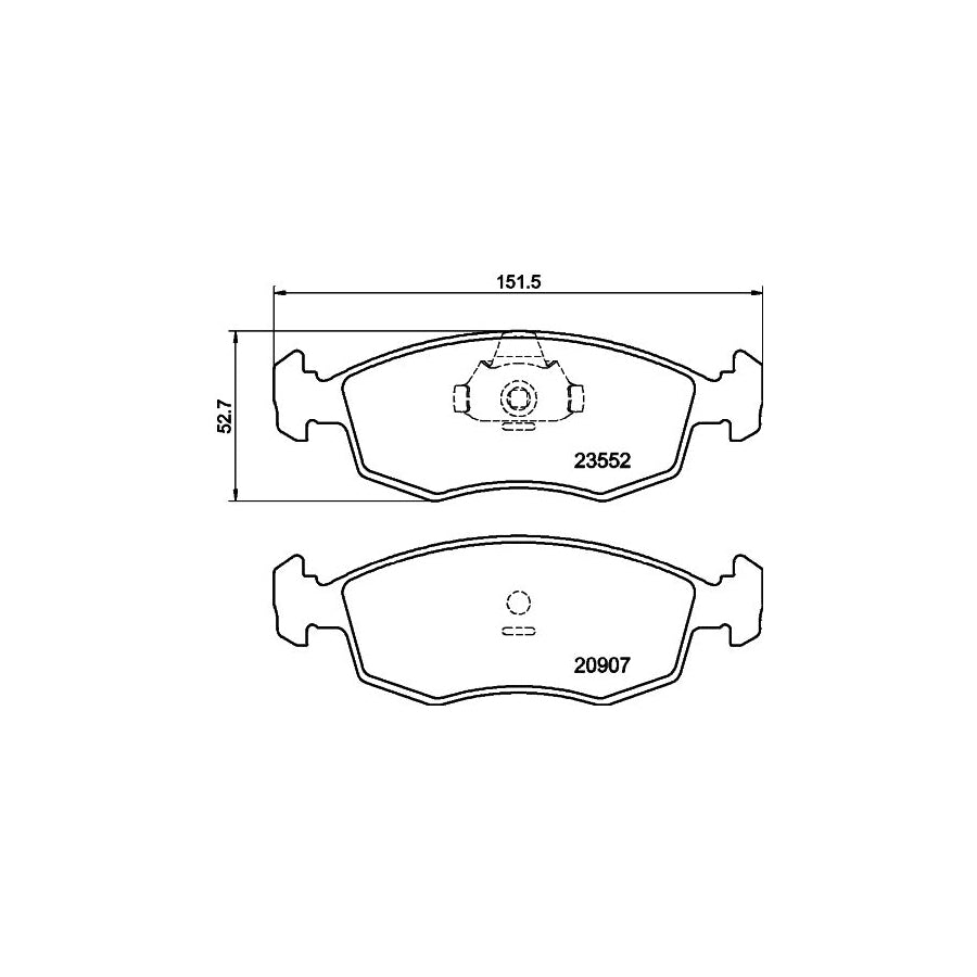 Hella 8DB 355 009 131 Brake Pad Set Not Prepared For Wear Indicator