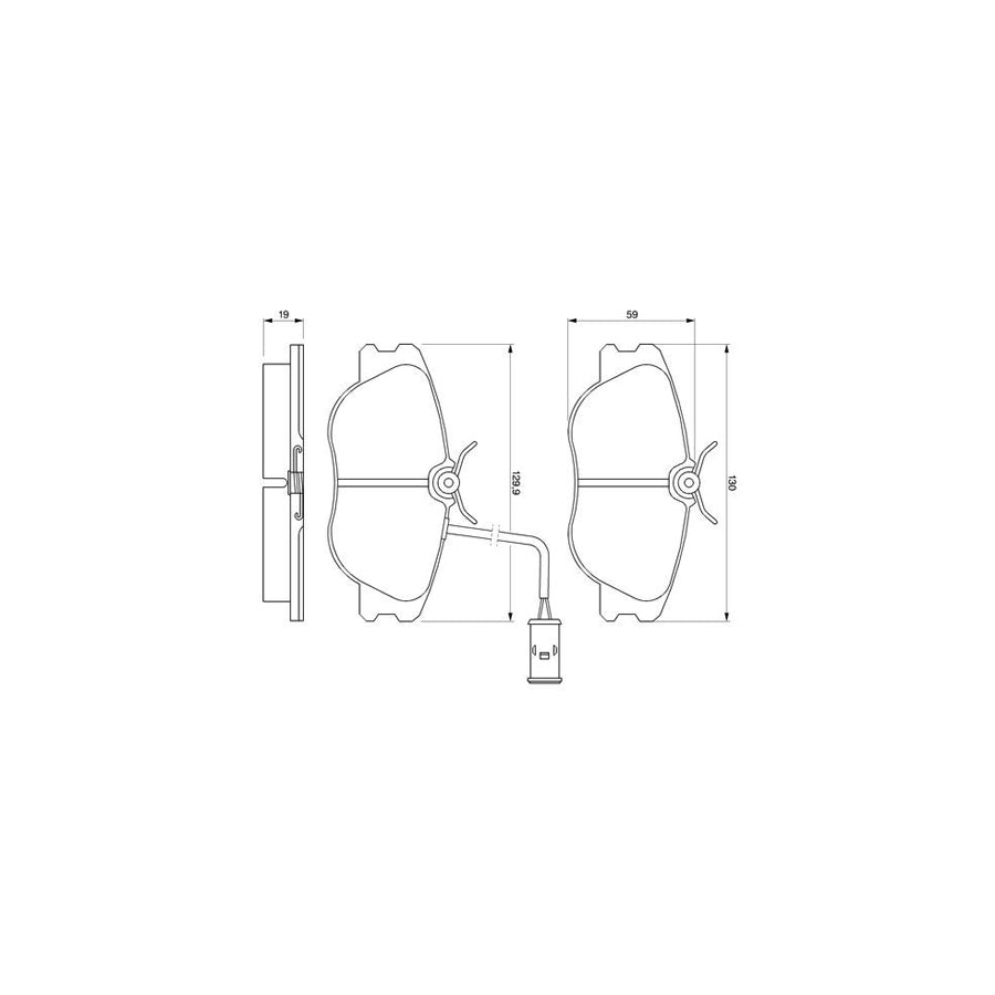 Bosch 0986424167 Brake Pad Set For Alfa Romeo 164 164 With Integrated Wear Sensor With Anti Squeak Plate BP072