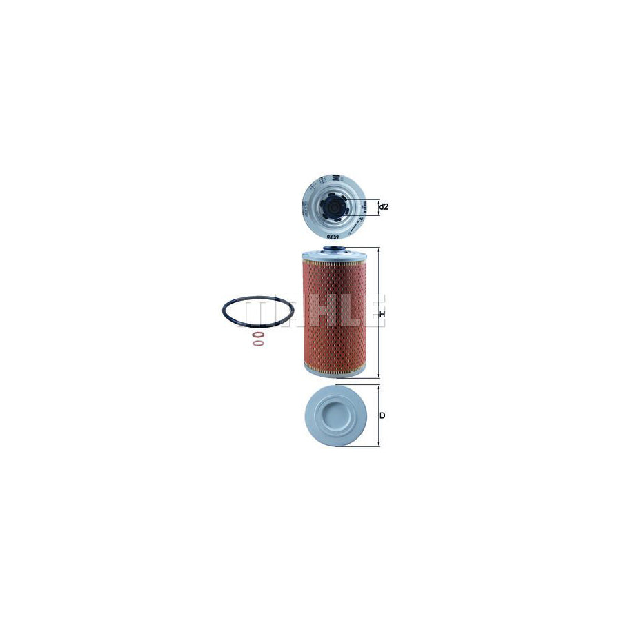 MAHLE ORIGINAL OX 39D Oil Filter Filter Insert