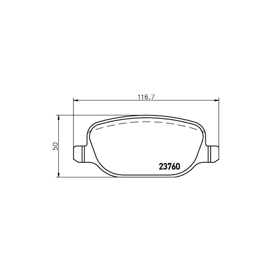 Hella 8DB 355 006 741 Brake Pad Set Not Prepared For Wear Indicator With Brake Caliper Screws With Accessories