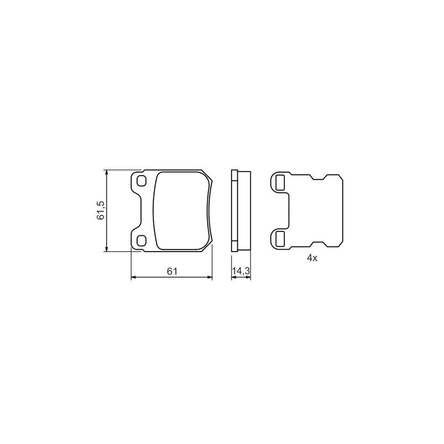 Bosch 0986494523 Brake Pad Set For Opel Senator B V88 With Anti Squeak Plate BP1444