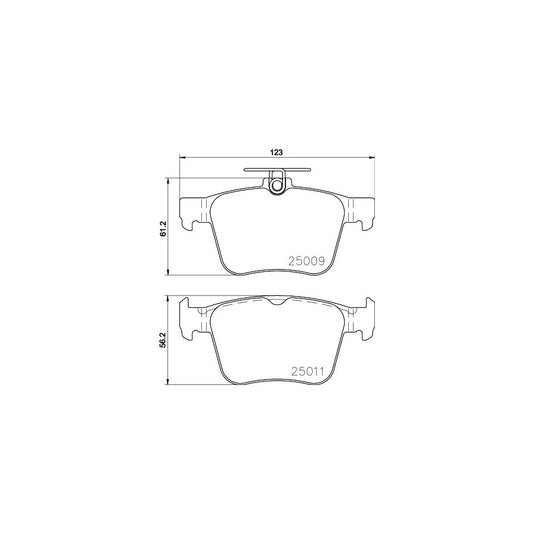 Hella 8DB 355 020 261 Brake Pad Set Not Prepared For Wear Indicator
