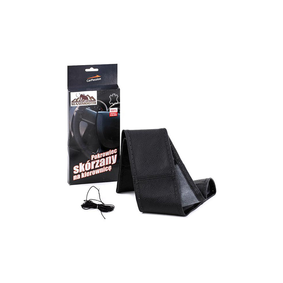 MAMMOOTH CP10051 Steering wheel cover Black, ?: 37-39cm, Leather, lace up