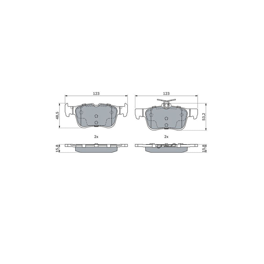 Bosch 0986494888 Brake Pad Set For Ford Mondeo With Anti Squeak Plate With Mounting Manual BP1876