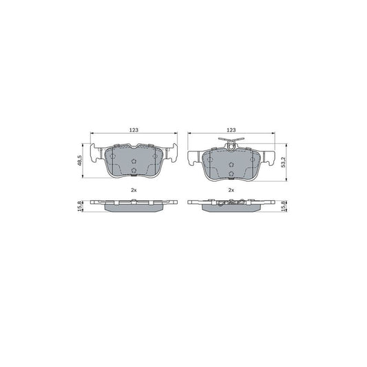 Bosch 0986494888 Brake Pad Set For Ford Mondeo With Anti Squeak Plate With Mounting Manual BP1876