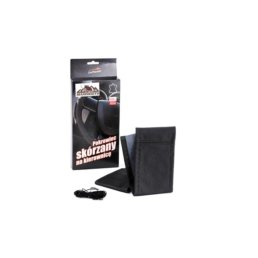 MAMMOOTH CP10050 Steering wheel cover Black, ?: 35-37cm, Leather, lace up