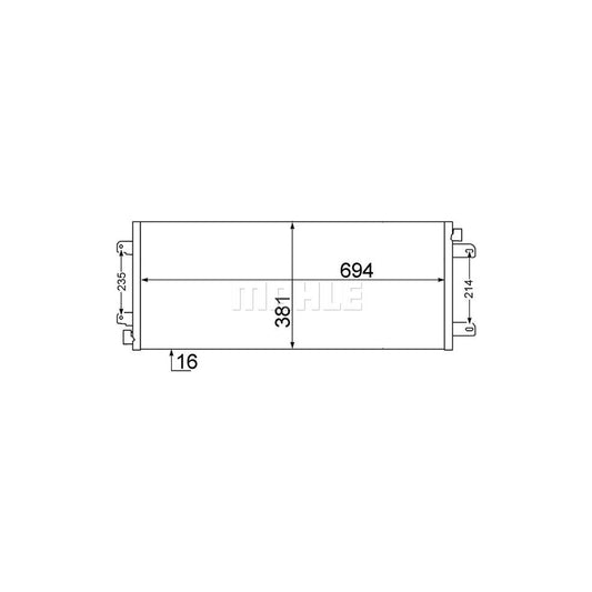MAHLE ORIGINAL AC 527 000S Air conditioning condenser without dryer