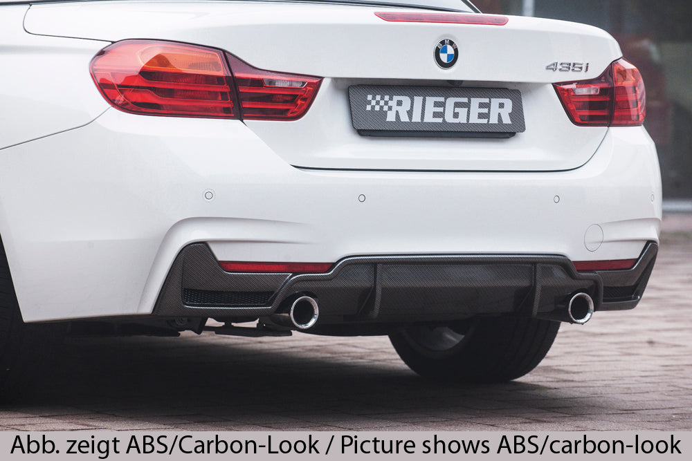 Rieger 00088072 BMW 4 Series F32 F33 F36 Rear Diffuser for Original Tailpipe Left & RIght - Glossy Black