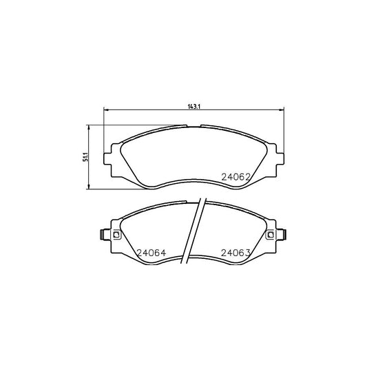 Hella 8DB 355 010 951 Brake Pad Set With Acoustic Wear Warning