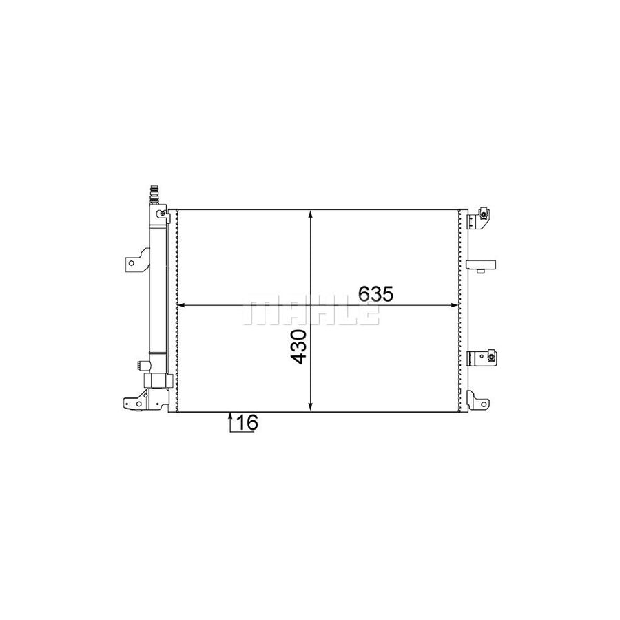 MAHLE ORIGINAL AC 497 000S Air conditioning condenser with dryer