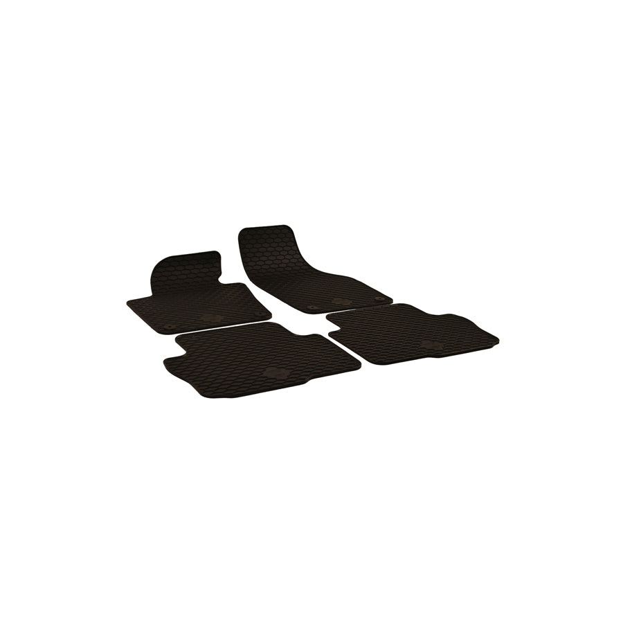 WALSER Tailored 50599 Floor mat set Elastomer, Front and Rear, Quantity: 4, Black