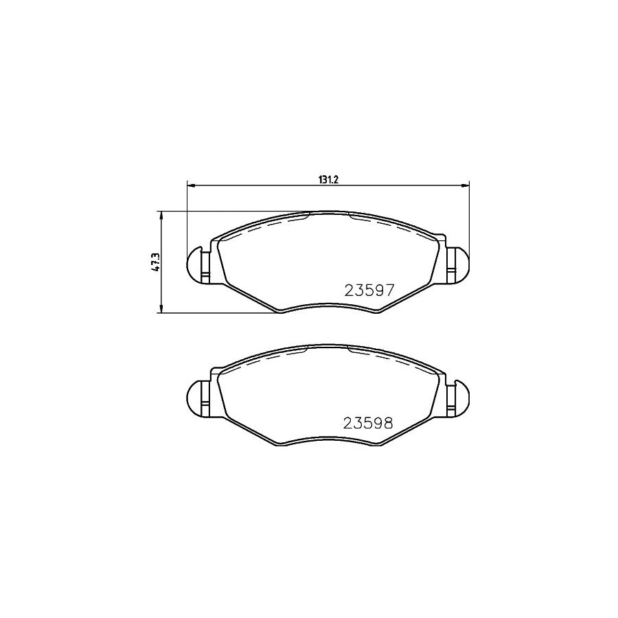 Hella 8DB 355 009 411 Brake Pad Set Not Prepared For Wear Indicator With Brake Caliper Screws With Accessories