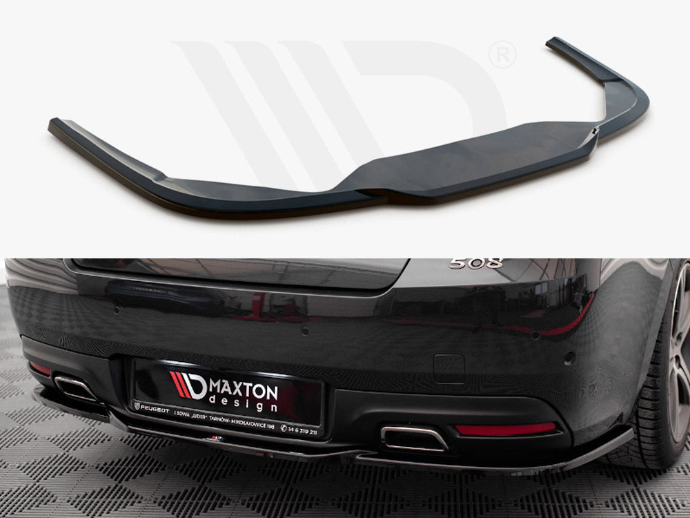 Maxton Design PE-508-1F-GT-RD1T Central Rear Splitter Peugeot 508 Gt MK1 Facelift (2014-2018) | Duco Car Parts UK Car Parts