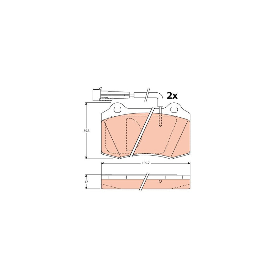 TRW Gdb1191 Brake Pad Set Incl. Wear Warning Contact