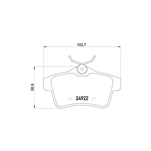 Brembo P 61 114X Brake Pad Set Excl Wear Warning Contact