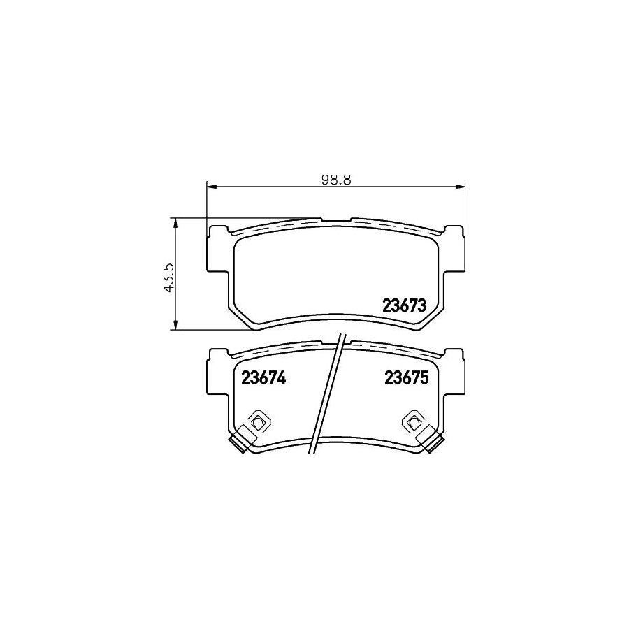 Hella 8DB 355 012 501 Brake Pad Set With Acoustic Wear Warning