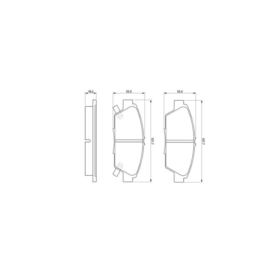 Bosch 0986424289 Brake Pad Set With Acoustic Wear Warning With Anti Squeak Plate BP142