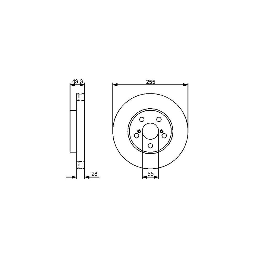 BOSCH 0 986 479 490 Brake Disc for TOYOTA CARINA Vented Oiled
