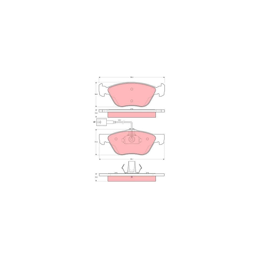 TRW Gdb1602 Brake Pad Set Incl Wear Warning Contact