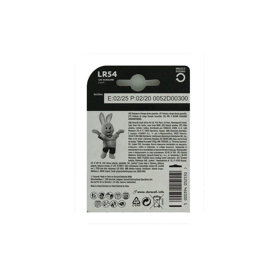 DuraCell LR54 Alkaline Coin Cell Battery