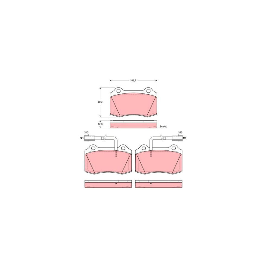 TRW Gdb1519 Brake Pad Set Incl Wear Warning Contact