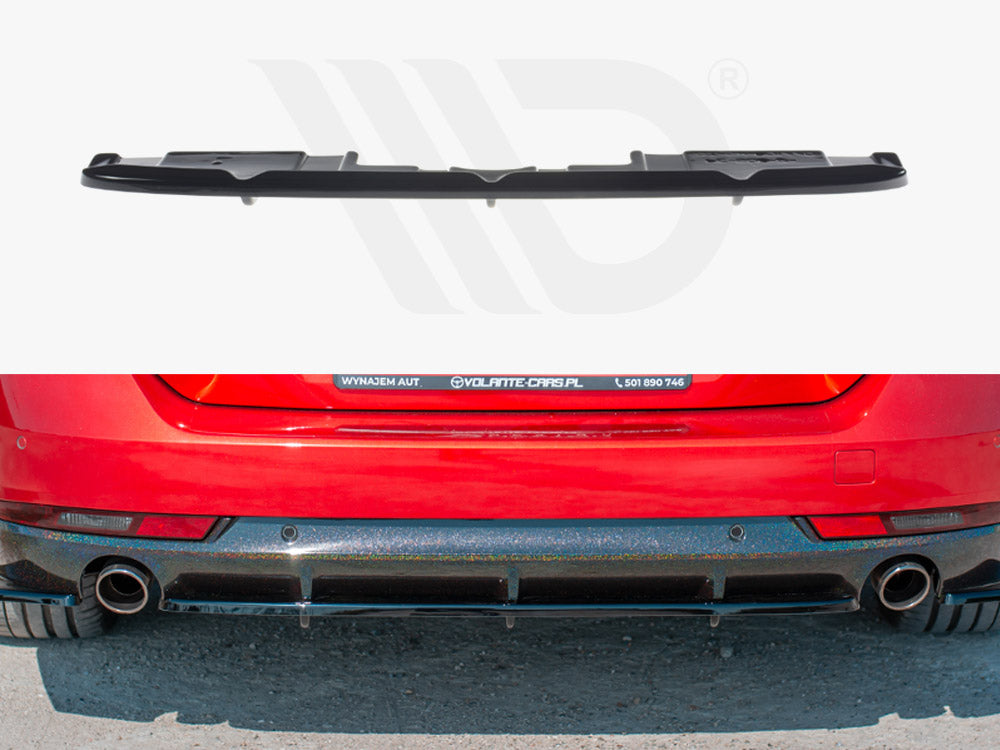 Maxton Design PE-508-2-GT-SW-RD1+RD2T Central Rear Splitter(with Vertical Bars) Peugeot 508 Sw MK2 | Duco Car Parts UK Car Parts