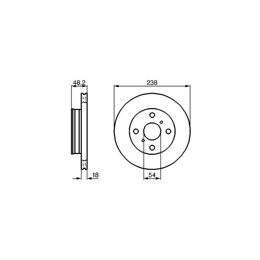 BOSCH 0 986 478 385 Brake Disc Vented Oiled