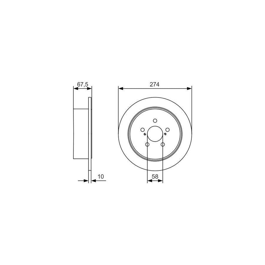 BOSCH 0 986 479 A82 Brake Disc Solid Oiled