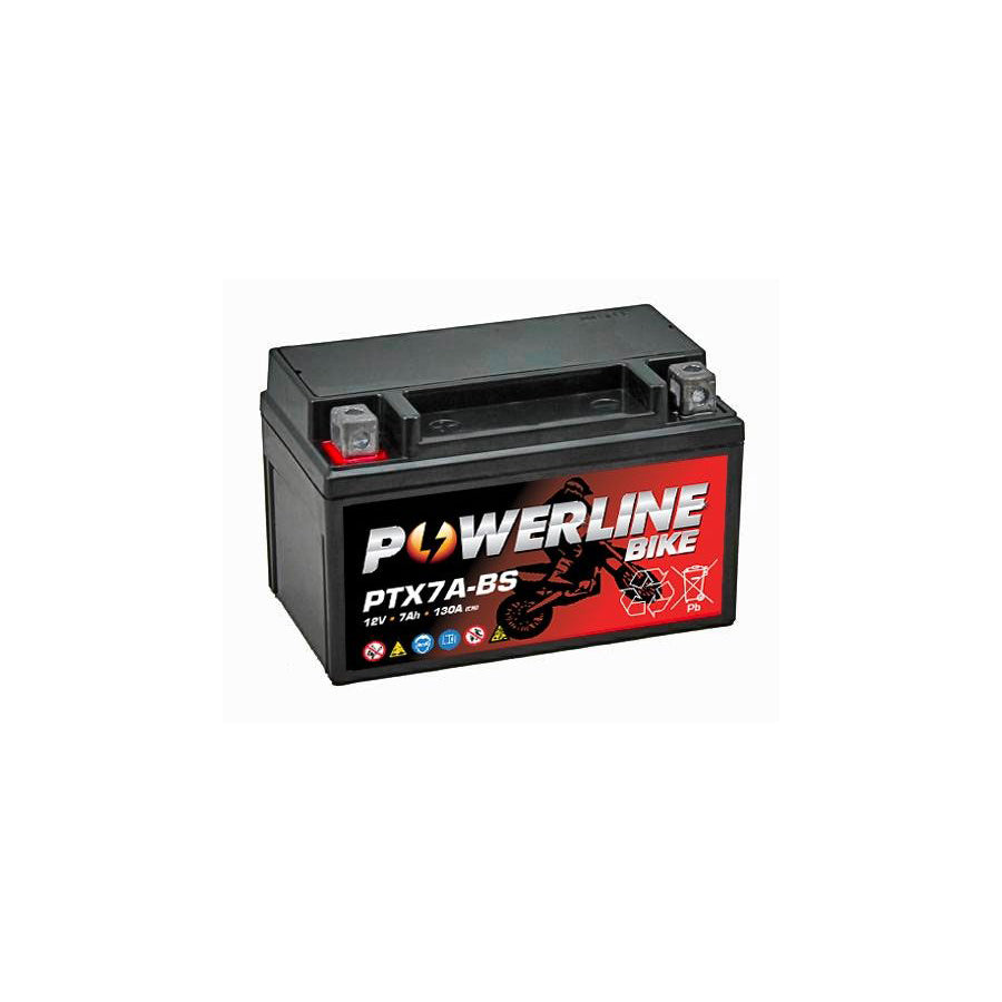 Powerline PTX7A-BS Motorcycle Battery 12V 7Ah