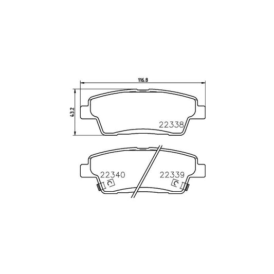 Hella 8DB 355 024 841 Brake Pad Set With Acoustic Wear Warning With Accessories