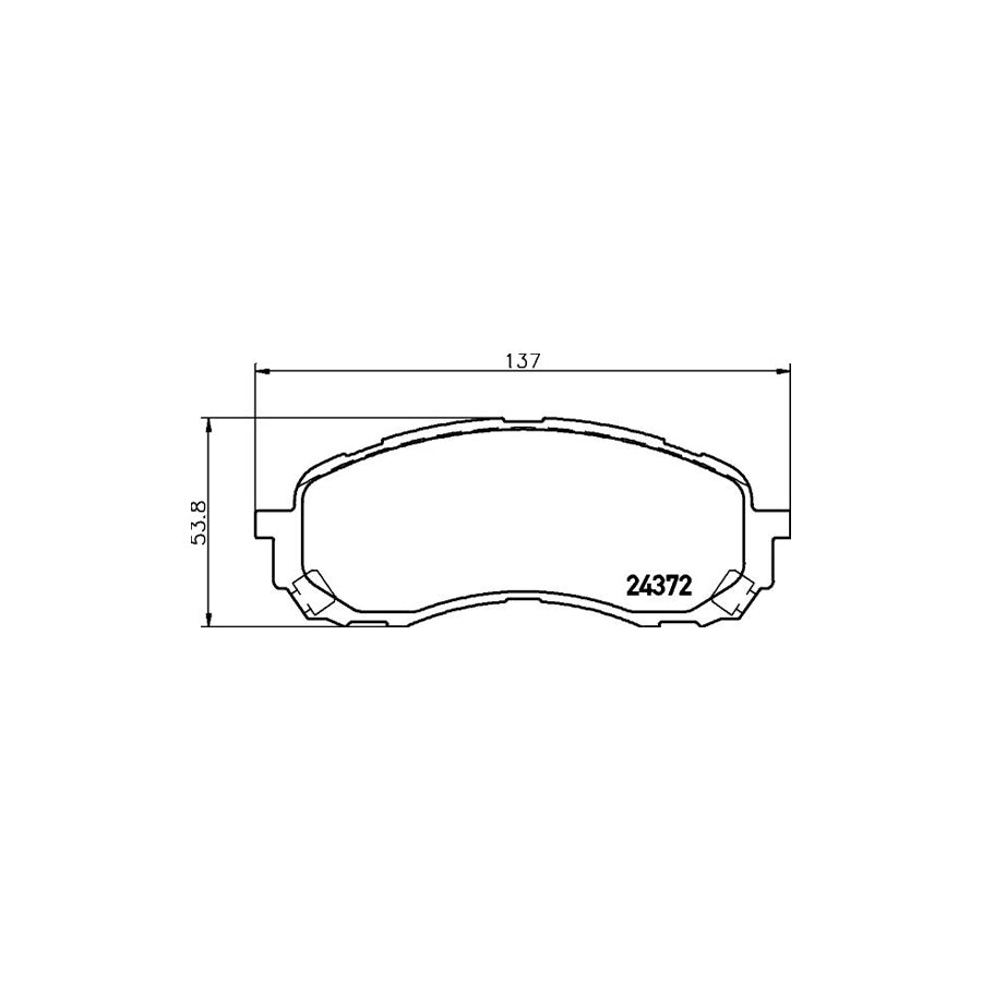 Hella 8DB 355 012 451 Brake Pad Set For Subaru Impreza With Acoustic Wear Warning