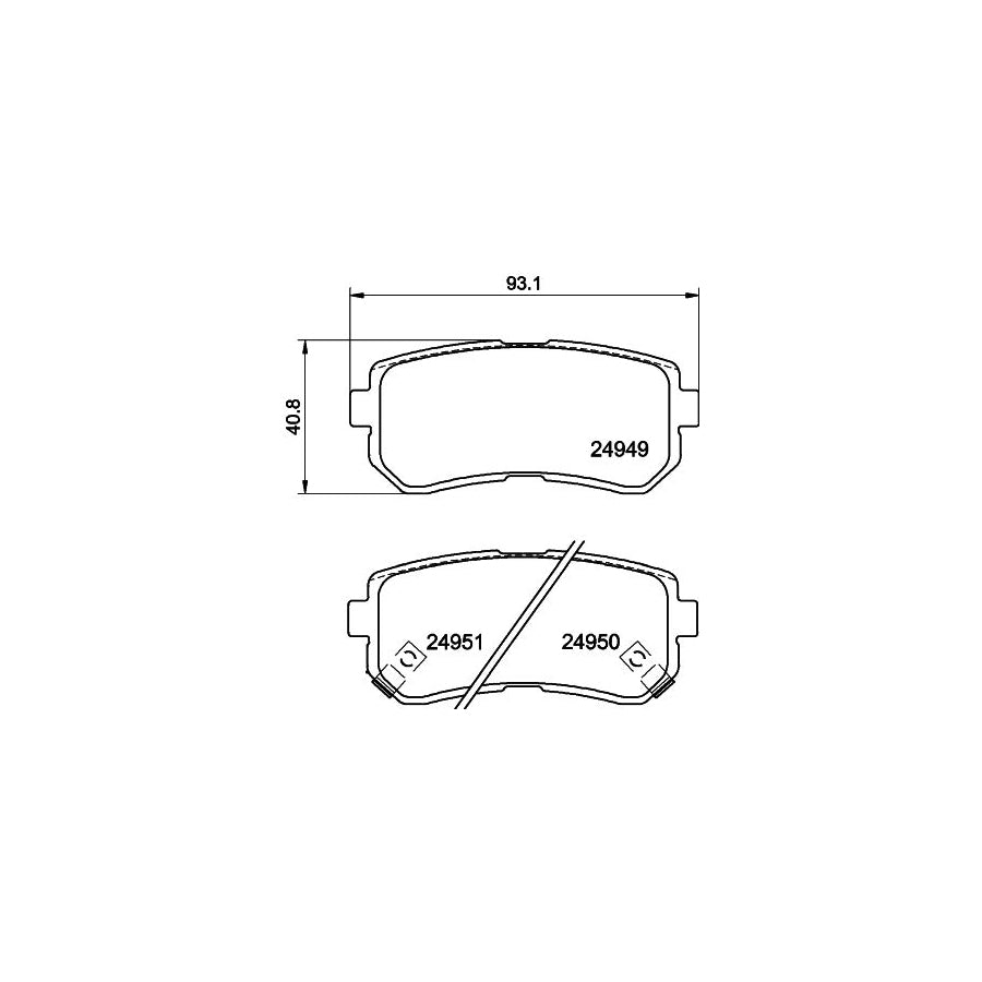 Hella 8DB 355 014 911 Brake Pad Set With Acoustic Wear Warning
