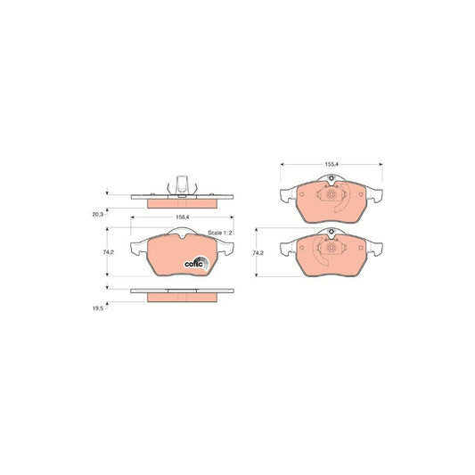 TRW Cotec Gdb1271 Brake Pad Set Prepared For Wear Indicator