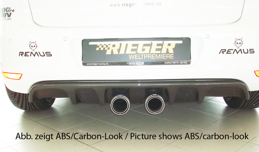 Rieger 00059514 VW Mk6 Golf Rear Diffuser for Twin Tailpipe Centre -  Matte Black