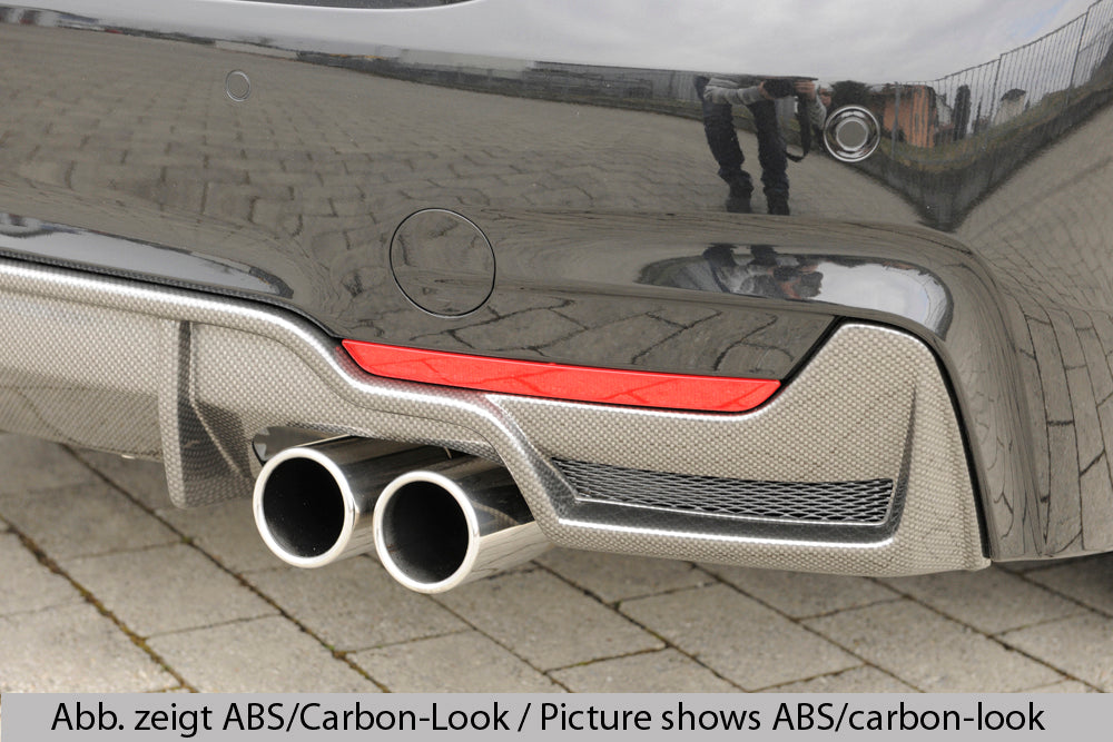 Rieger 00088073 BMW 4 Series F32 F33 F36 Rear Diffuser for Twin Tailpipe Left & Right - Glossy Black