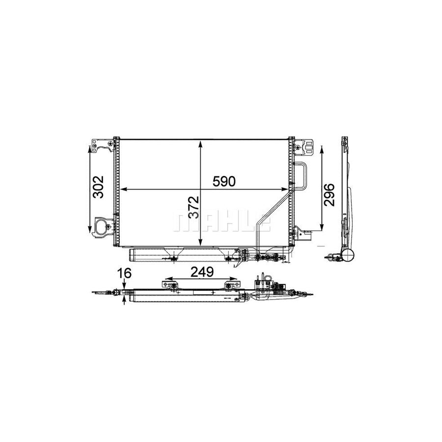 MAHLE ORIGINAL AC 450 000P Air conditioning condenser with dryer, with pressure switch