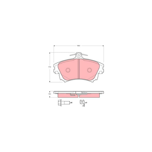 TRW Gdb3389 Brake Pad Set With Acoustic Wear Warning With Accessories