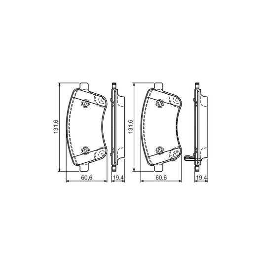 Bosch 0986Tb3156 Brake Pad Set For Kia Venga Yn Incl Wear Warning Contact With Acoustic Wear Warning With Integrated Wear Warning Contact With Bolts