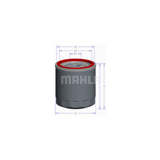 MAHLE ORIGINAL KL 440/27 Fuel filter In-Line Filter, with water drain screw
