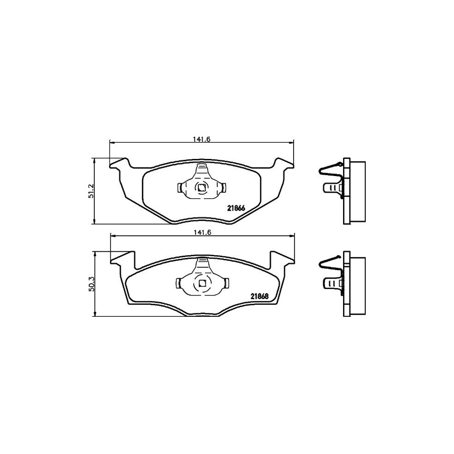 Hella 8DB 355 007 911 Brake Pad Set Not Prepared For Wear Indicator