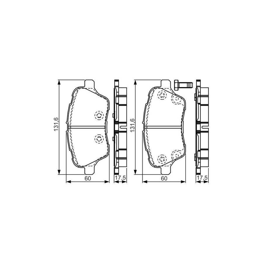 Bosch 0986Tb3199 Brake Pad Set With Bolts 